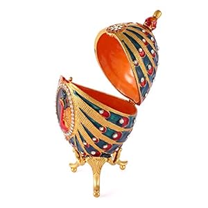 QIFU Easter Egg Series Hand Painted Jewelry Trinket Box with Rich Enamel and Sparkling Rhinestones Unique Gift Home Decor Easter Day Collectible QIFU Easter Egg Series Hand Painted Jewelry Trinket Box with Rich Enamel and Sparkling Rhinestones Unique Gift Home Decor Easter Day Collectible