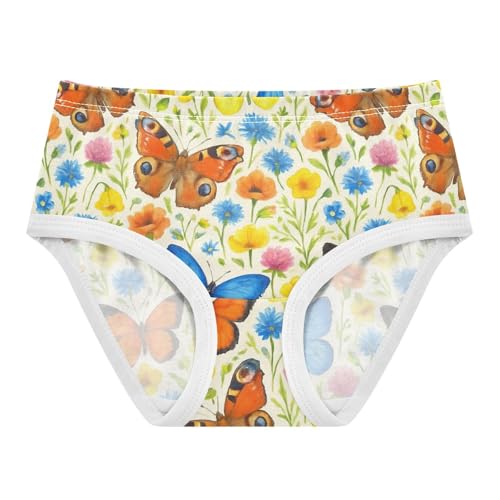Joisal Animals Toddler Girls Underwear 2t Cotton Little Girl Panties Watercolor Butterflies Wildflowers Briefs Kids Undies