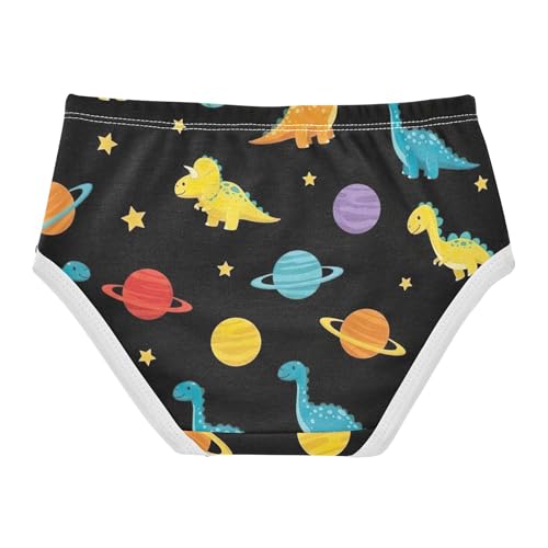 Girls Underwear Toddler 2t Cotton Cute Panties Girl Print Briefs Girls Undies Colorful Cartoon Dinosaurs Planets Black2