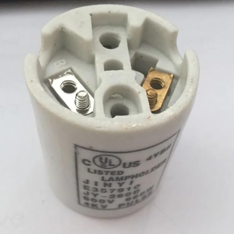 JIANGSHU 2pcs Factory Direct US Standard E26 Ceramic lamp Holder UL Screw Porcelain lamp Holder 4KV Lock Wire 600V Ground Screw Gasket(10PCS)