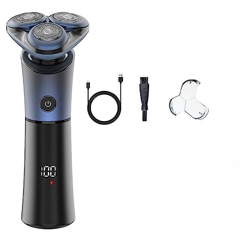 QWAXTRIW Razor eléctrica para Hombres, Varilla eléctrica para Hombres 3D Blade Flotante Tipo-C Recargable Razor Impermeable Pantalla Digital Digital Máquina de Barba (Color: Rojo)