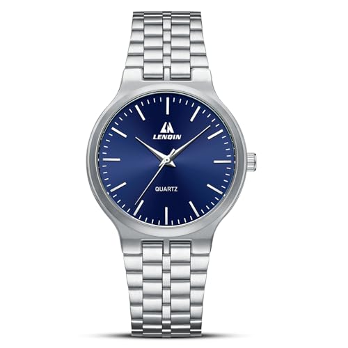 LN LENQIN Uhren Herren Edelstahl für Männer Damenuhren Klassische Analog Quarz Uhr Wasserdicht Armbanduhr Herren Unisex Uhr