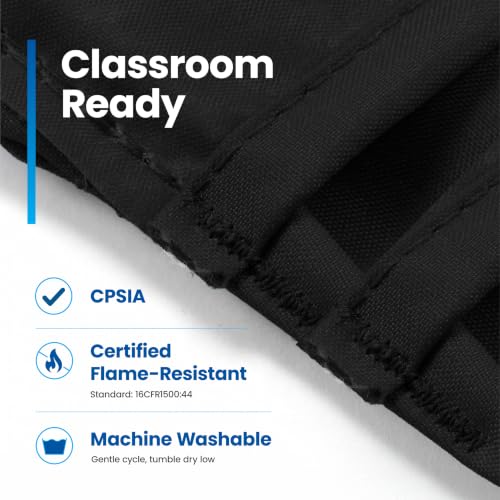 Image of Seat Sack Student Chair Storage Pocket - 17 inch, Double Pocket, Classroom Chair Organizer for Student Desks, Durable Over-the-Chair Storage, Ready-to-Use Name Tag Window, Black, 1-Pack