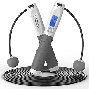 Cuerda de salto deportiva, inalámbrica con medidor, cuerda de salto ajustable con kilómetro digital y cuenta,Rodamientos de bolas de acero