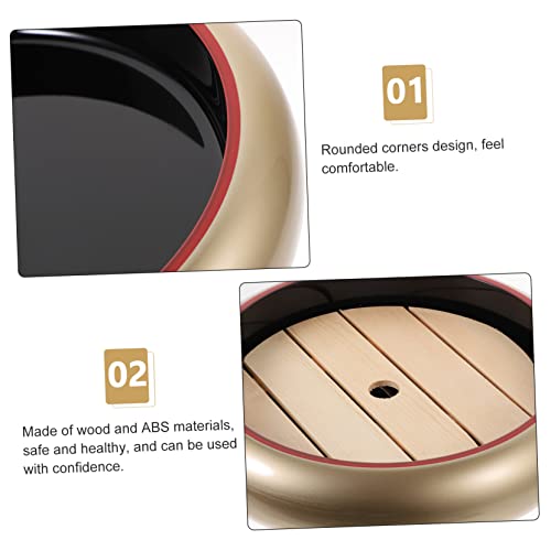 Set de plato sushi japonés 2 piezas con bandeja de madera miniatura 5