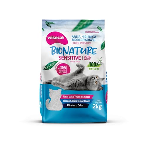 Bionature Sensitive Areia Higiênica para Gatos Biodegradável Wisecat 2kg