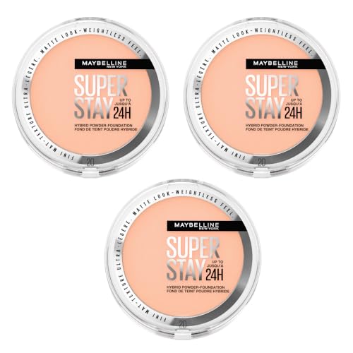 3 x Maybelline Superstay 24H Hybrid Powder Foundation - 20