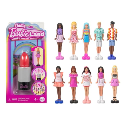 Barbie Mini BarbieLand, Boneca Surpresa de 3,8 cm de Altura e 1 Recipiente de Batom, Para crianças a