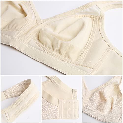 Haci Women's Minimizer Bra Full Coverage Non Padded Wirefree Plus Size For Large Bust Support Seamless(38G, Nude) #TOP4