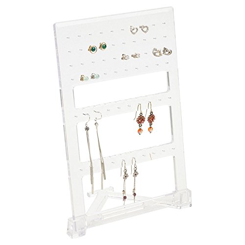 Organizador de joyas Eleganza, de acrílico transparente, para pendientes con forma de gota y de mariposa