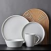 Stone Lain Jade Stoneware Dinnerware 16-Piece Service for 4, White Stone Lain Jade Stoneware Dinnerware 16-Piece Service for 4, White