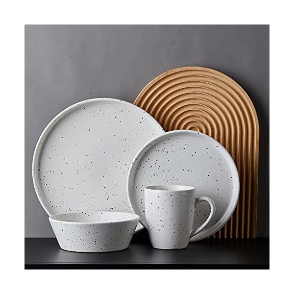 Stone Lain Jade Stoneware Dinnerware 16-Piece Service for 4, White