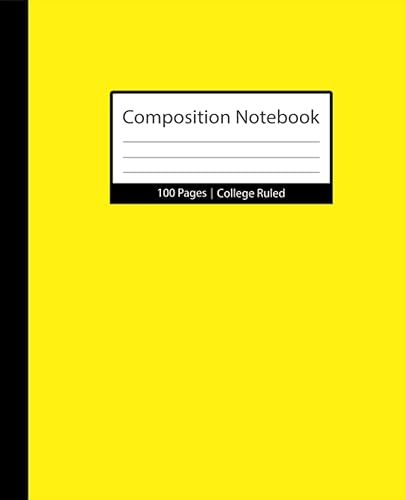 Yellow Composition Notebooks College Ruled Paper For School, College, Office, Work, Students, 100 page (7.5 x 9.25 inch)