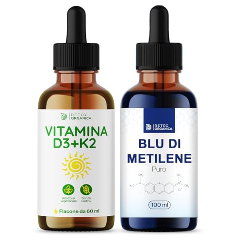 Detox Organica-Soluzione di Blu di metilene con pipetta i Vitamina D3 K2 Gocce