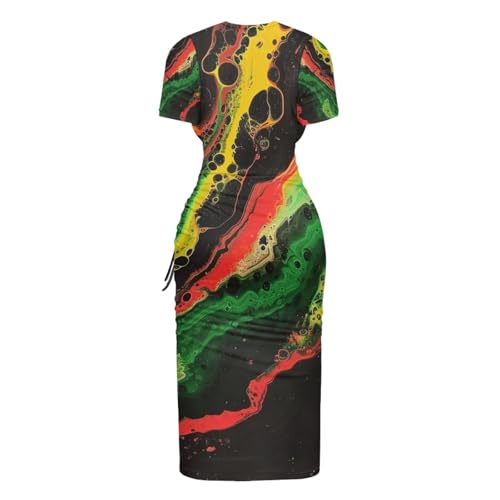 Image of Short Sleeve Dress for Women,Sexy Bodycon Dress,Plus Size Slit Dress,String Design s-4xl