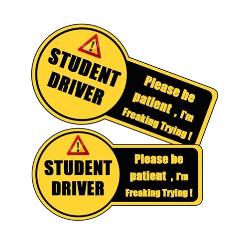 Image of Please Be Patient Student Driver Magnet for Car - Extra Large 9.8 inchx 5.3 inch Reflective Magnetic Car Signs - Waterproof, Windproof, Reusable - New Driver Gifts, Teen Driver Accessories，SoarExcelyy