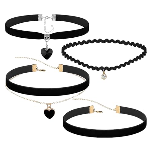 OAAO 4 delar, halsband, enkelt retrohalsband, partydekoration, liebesform, längdjusterbar, daglig Gelegenheitskollokation.