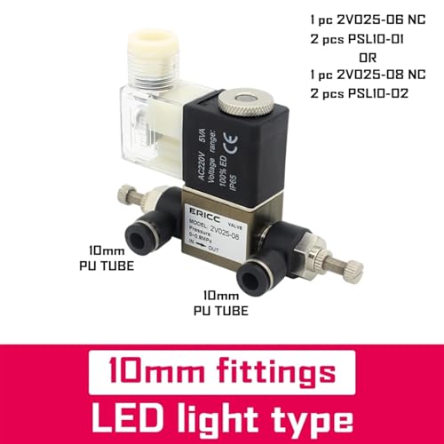 Électrovanne d'air 2V025-08 normalement fermée 1/4 DC12V pour contrôle de fluide - 3
