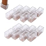 8 tapas para patas de silla de silicona, rectangulares, para muebles, tablas, patas cubiertas, protección de patas con suela de goma
