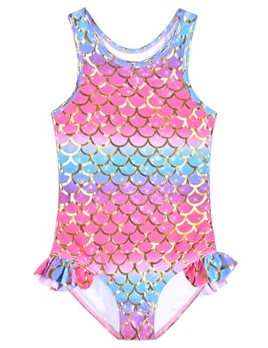 Image of QPANCY Girls Swimsuits Unicorn Bathing Suits Toddler Kids One Piece Swimwear
