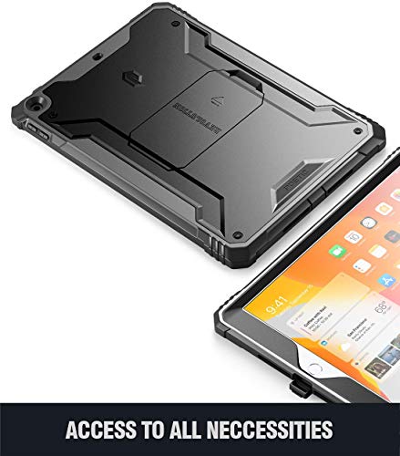 Poetic Revolution Case Designed For Ipad 10.2 9Th Generation (2021) / 8Th Gen (2020) /7Th Gen (2019) Case, Full-Body Rugged Shockproof Protective Cover With Kickstand Built-In Screen Protector, Black #TOP3