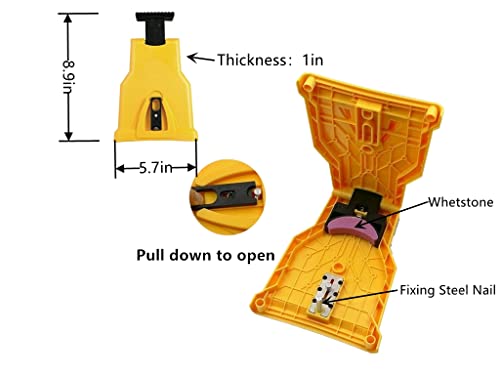 Afiador de motosserra com 4 peças de amolar, afiador de dentes com lâmina de serra de corrente, apon