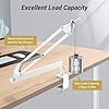 TONOR Mic Arm Desk Mount, Low Profile Boom Arm for Microphone, Adjustable Mic Stand with Desk Mount Clamp, 3/8’’ and 5/8’’ Screwadapter for Most Micr, 38 cm +35 cm, White, T20LP #2