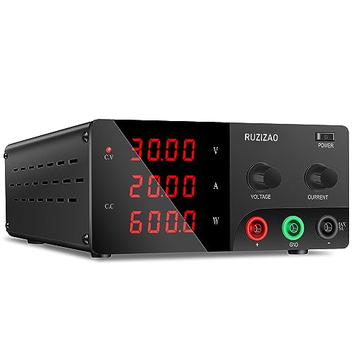 RUZIZAO Alimentation de Laboratoire 30V 10A, Alimentation Stabilisée Réglable avec Affichage LED...