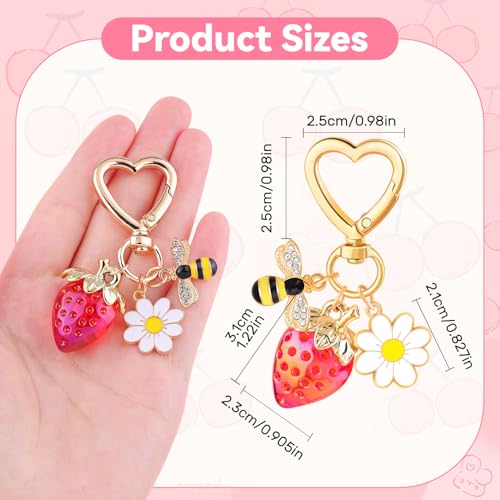 Image of TINKRSTUFF Cherry Bag Charm Cute Key Chains Cherry Purse Charms for Handbags, Strawberry Keychain Best Gifts