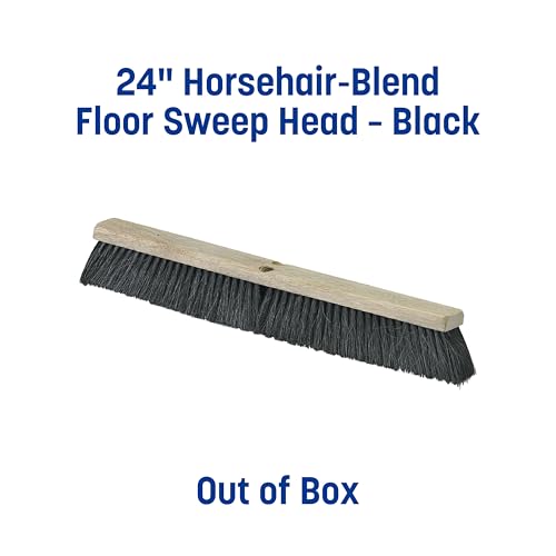 Image of SPARTA Flo-Pac Horsehair-Blend Blend Sweep, Floor Sweep for Cleaning, 24 Inches, Black