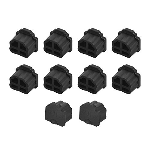 Obturateur et capuchon silicone RJ11 pour prise téléphonique et connecteur modem noir x10