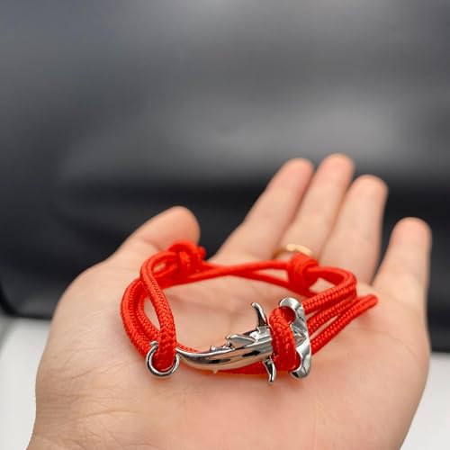 Pulseira de tubarão-martelo - joia estilo paracord estilo oceano, design de punho com cordão de acam