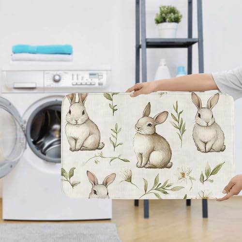 Juego de 3 alfombras de baño con estampado pascual de microfibra suave antideslizante 8