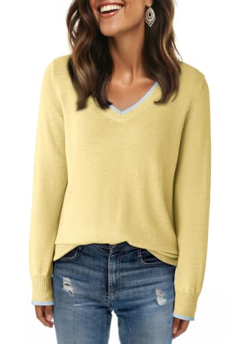 Image of Dokotoo Women's Wool Blend Crew Neck Casual Fall Sweaters Knit Tops | Lightweight,Long Sleeve,Fall Outftis,Dressy,Ribbed Hem,Business Casual Tops,Comfy Knit,Pullover,Basic Classic,Layer Clothes