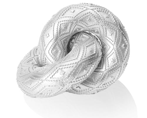 BOIHEGU Knot Chain Link for Coffee Table Decor, 2 Link Resin Aesthetic Decor Decorative Chain Knot, Silver Accent Cool Stuff to Put on Shelf, Boho Minimalist Knot Decor for Neutral Home Decor