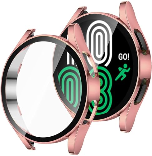 Funda de vidrio Samsung Galaxy Watch 5 44mm PC bumper contra caídas oro rosa