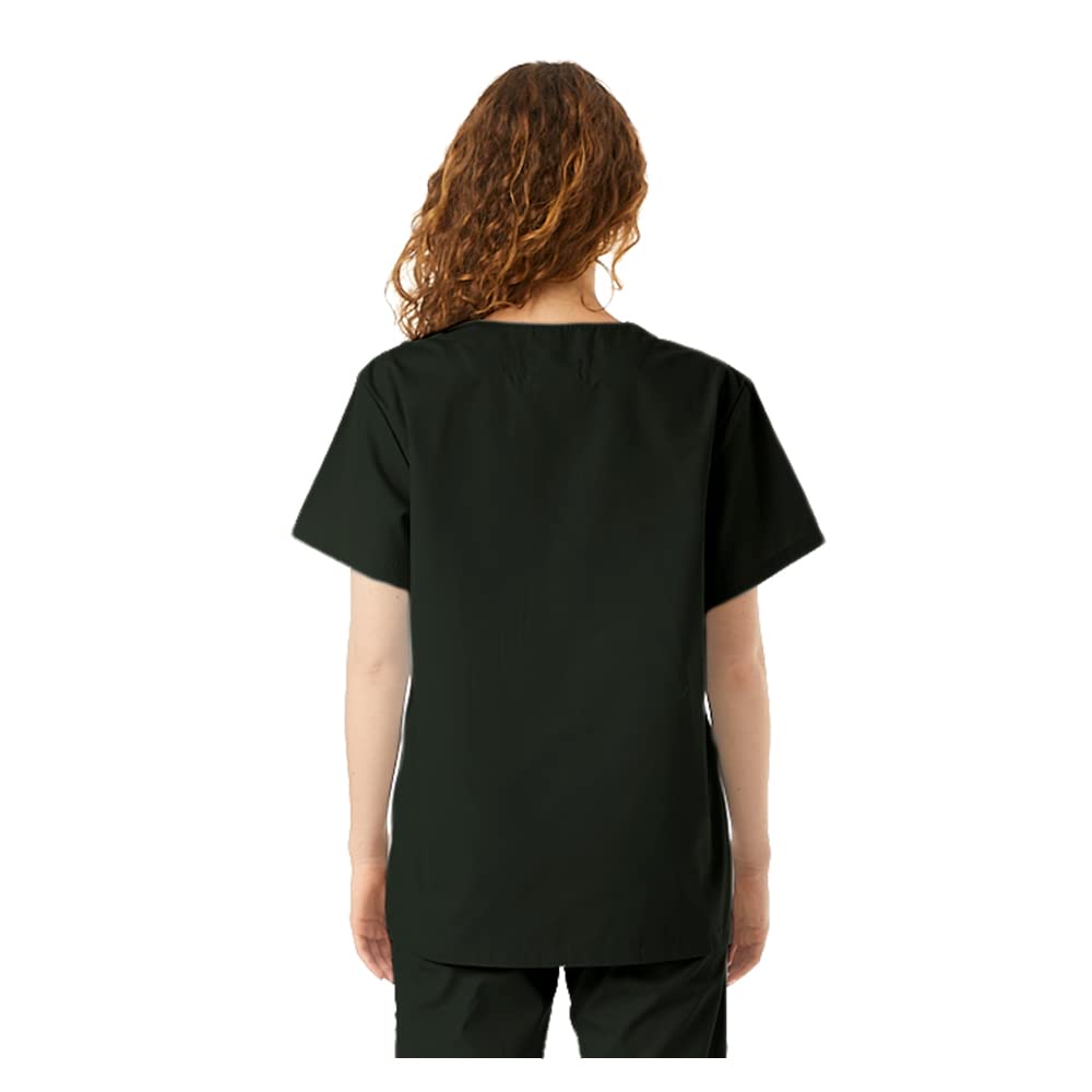 SPECTRUM UNIFORMS Scrubs Top Doctor & Nurse Coat Yoga Unisex V-Neck Ideal for Medical Professionals Hospital and Lab Workwear Black