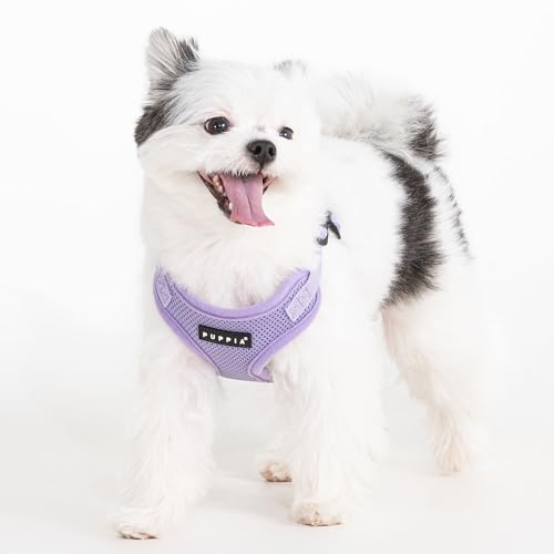Image of Puppia Comfort Dog Harness C (Step-in) Fashionable Mesh Spring Summer Harness for Small Dogs, Violet, Medium