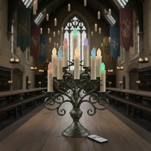Image of Flameless LED Taper Candles with Clips, 4 inch Battery Operated Window Candles with Remote Timer Mini LED Chandelier Candlesticks for Home Decor Wedding Church Party & Tree Lighting,10 Pack,Colorful