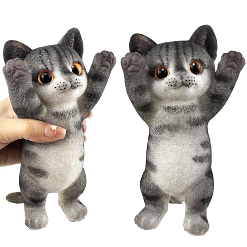 Image of Big Hand Painted Cat Squishy Toys,Large Cute Ultra Soft Kitty Squeeze Fidget Toys for Stress Relief ,Kawaii Squishies Sticky Animal Toys for Adults Kids,Decompression Sensory Balls Toys (H)