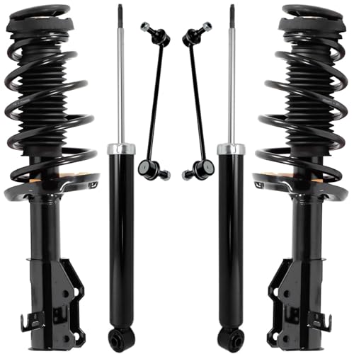 Image of Detroit Axle - 6pc Suspension Kit for 2014-2019 Chevrolet Impala 2 Front Struts and Coil Spring Assembly 2 Front Sway Bar Links 2 Rear Shock Absorbers 2015 2016 2017 2018 Replacement