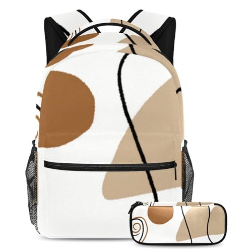 Cartables avec sac à dos de grande capacité motif bohème et sa trousse de rangement assortie