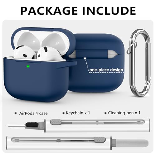 Image of Ljusmicker for AirPods 4 Case 2024 with Cleaner Kit,Midnight Blue