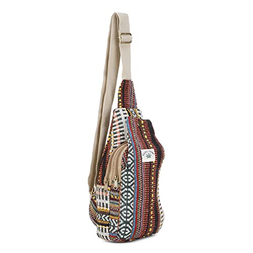 Hemp Sling Backpack- Hemp Cross body Bag- Hemp Shoulder Backpack Adjustable Strap for Men & Women (Multi-2)2