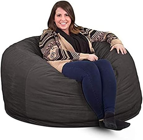 ULTIMATE SACK Bean Bag Chairs in Multiple Sizes and Colors: Giant Foam-Filled Furniture - Machine Washable Covers, Double Stitched Seams, Durable Inner Liner. (4000, Grey Suede)