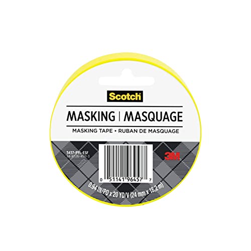 Scotch Expressions Masking Tape, .94 In X 20 Yd, 6 Rolls/Pack, Primary Yellow (3437-Pyl-Esf) #TOP2