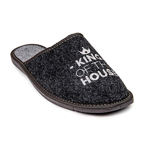 Nowo Pantofole da uomo in feltro, grigie, chiuse