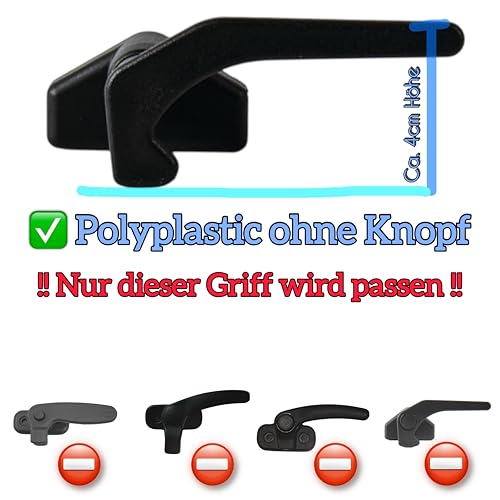 Generisch Fensterverriegelung für Wohnmobile, ASA-Kunststoff, UV-beständig, Draht-Manipulationsschutz, Dometic, Polyplastic, Grau (2X Rechte Seite, Polyplastic)