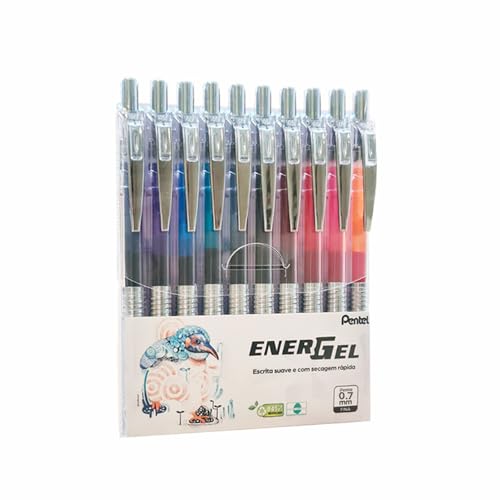Pentel Canetas Gel Energel Infree Kit 10 Cores 0.7mm KITINFREE7-10