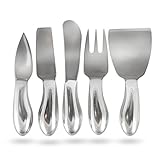 Delightly Cheese Knives Set Premium 5-Piece Hold Cut Shave Slice Spread Serve All Types of Cheeses